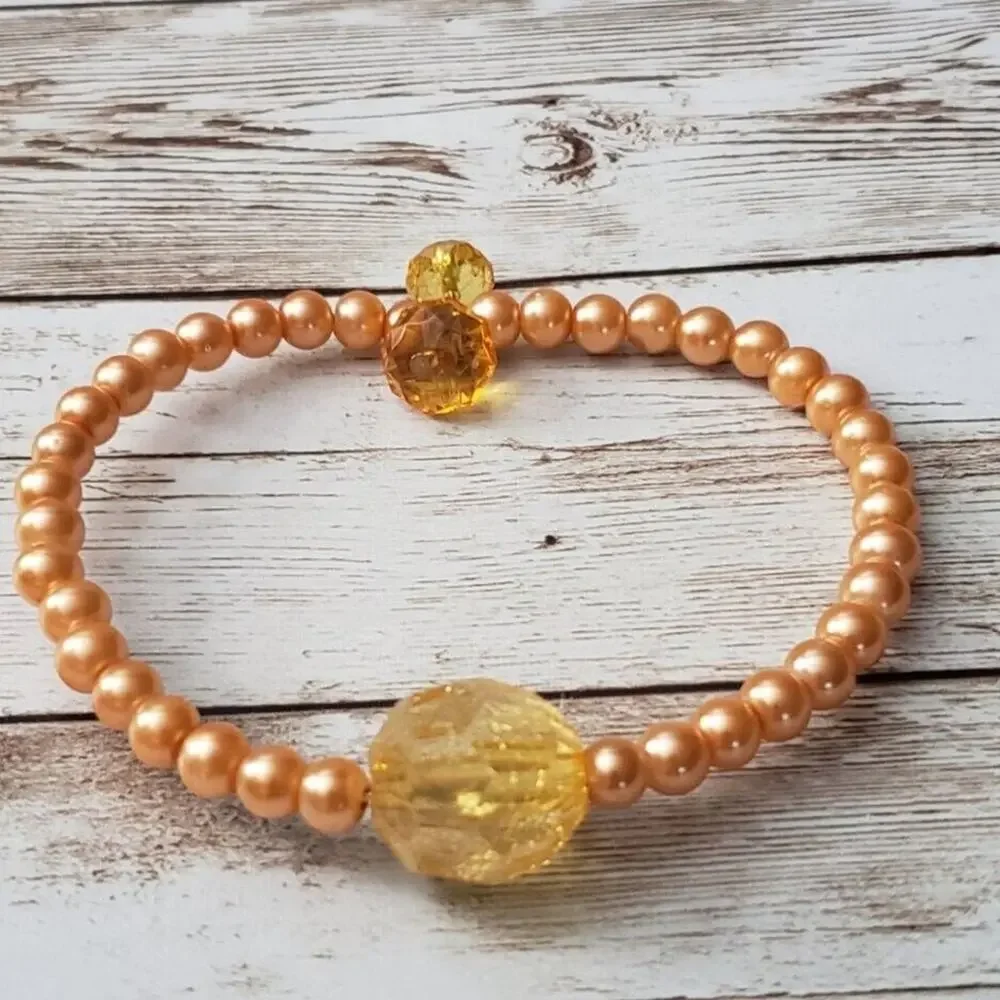 Vintage Bracelet / Bangle - Orangey Peach Tone